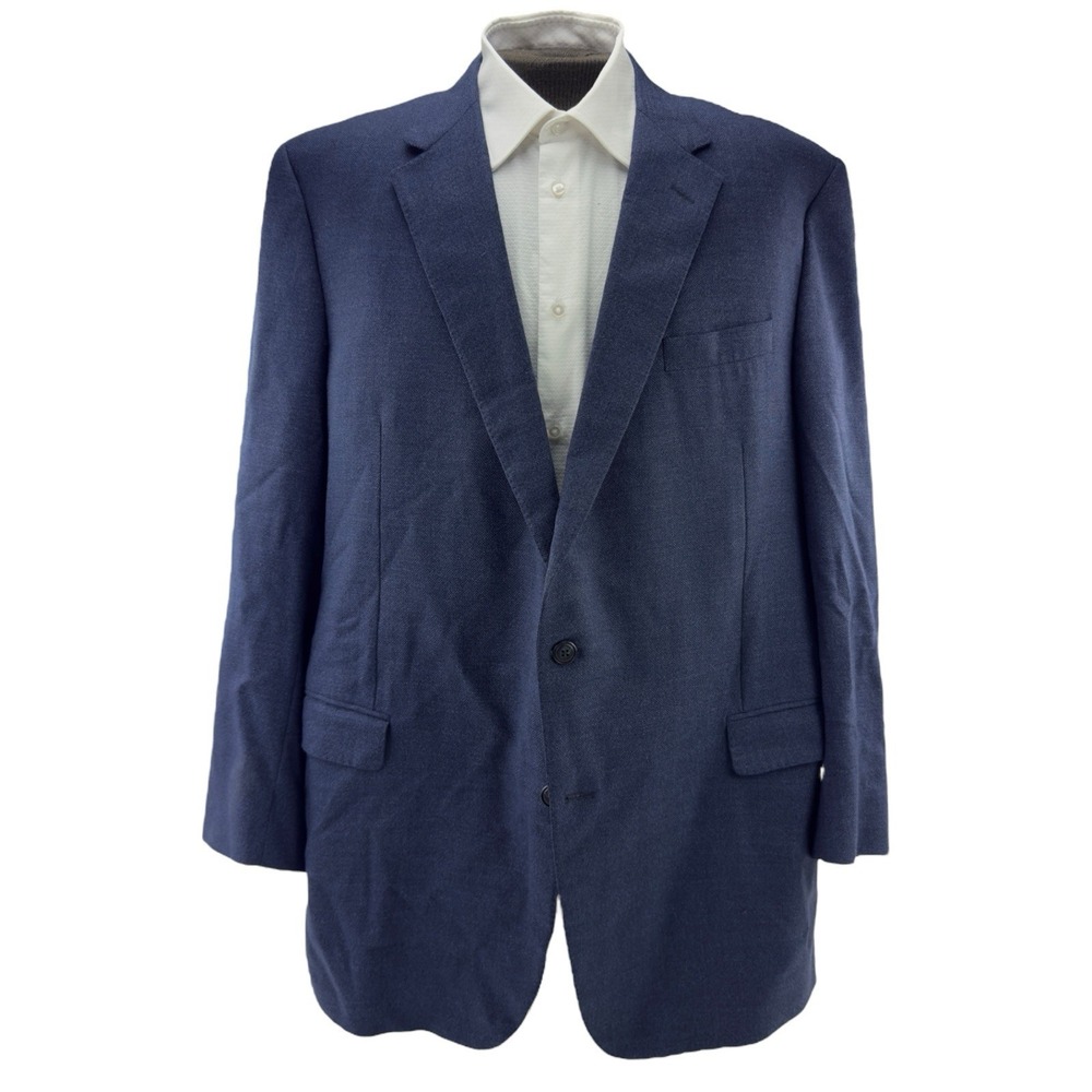 Samuelsohn Performance Blue Super 110 Wool Natural Stretch Notch Lapel Blazer 49